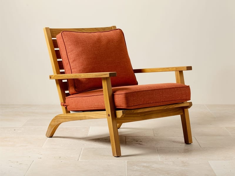 Lounge chair rendered in terracotta