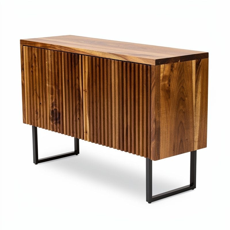 Fluted Acacia Console